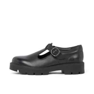 Kori T Bar de cuero negro para mujer