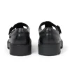 Kori T Bar de cuero negro para mujer