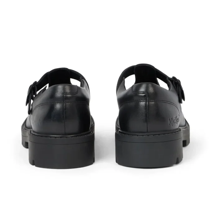 Kori T Bar de cuero negro para mujer