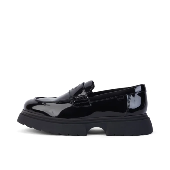 Mocasines Kenzi de piel para mujer joven, color negro