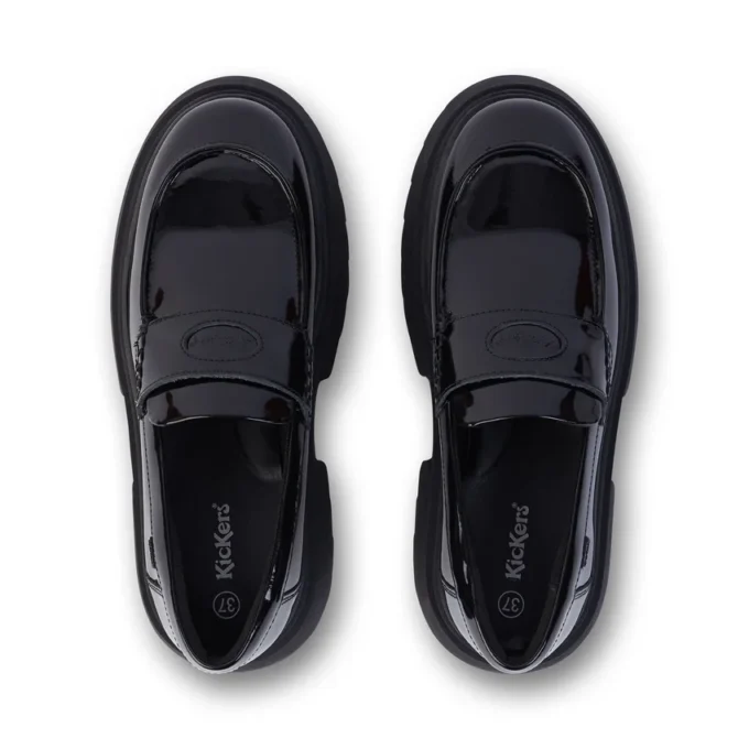 Mocasines Kenzi de piel para mujer joven, color negro