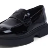 Mocasines Kenzi de piel para mujer joven, color negro