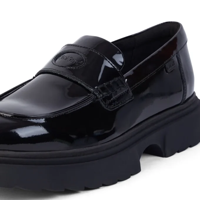 Mocasines Kenzi de piel para mujer joven, color negro