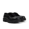 Mocasines Kori MJ con cordones de cuero para mujer, color negro