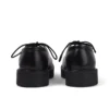 Mocasines Kori MJ con cordones de cuero para mujer, color negro