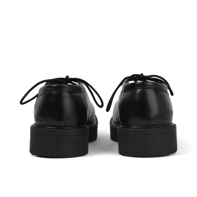 Mocasines Kori MJ con cordones de cuero para mujer, color negro