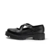 Mocasines Kori MJ Cross para mujer joven, de charol negro