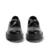 Mocasines Kori MJ Cross para mujer joven, de charol negro