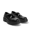 Mocasines Kori MJ Cross para mujer joven, de charol negro