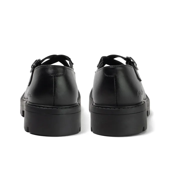 Mocasines Kori MJ Cross para mujer joven, de charol negro