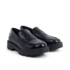 Mocasines Kori para mujer, con remaches, de cuero negro