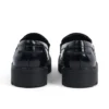 Mocasines Kori para mujer, con remaches, de cuero negro