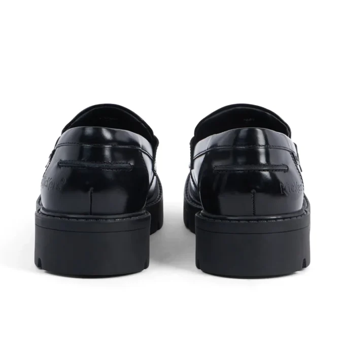 Mocasines Kori para mujer, con remaches, de cuero negro