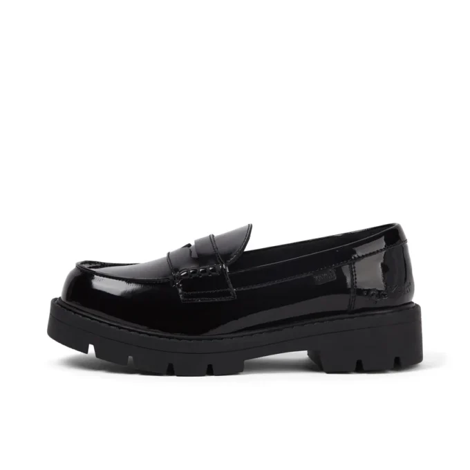 Mocasines Kori para mujer, de charol negro