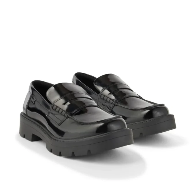 Mocasines Kori para mujer, de piel, negros