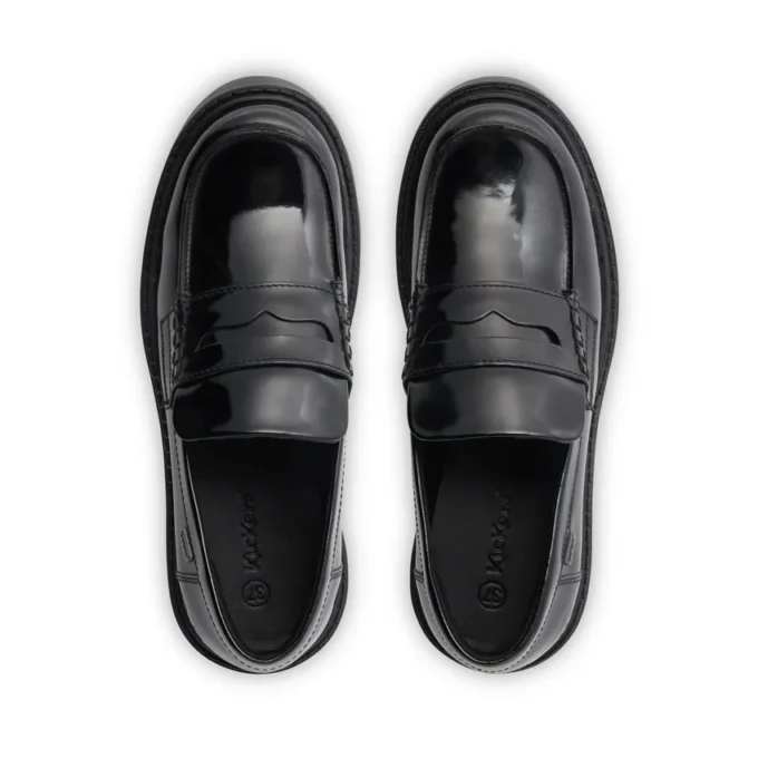 Mocasines Kori para mujer, de piel, negros