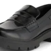 Mocasines Kori para mujer, de piel, negros