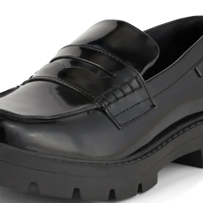 Mocasines Kori para mujer, de piel, negros