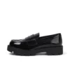 Mocasines Kori para mujer joven, charol negro