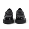 Mocasines Kori para mujer joven, charol negro
