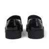 Mocasines Kori para mujer joven, charol negro
