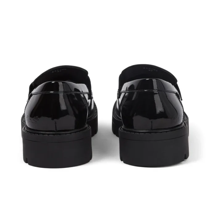 Mocasines Kori para mujer joven, charol negro