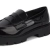Mocasines Kori para mujer joven, charol negro