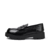 Mocasines Kori para mujer, piel de cocodrilo, negro