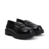 Mocasines Kori para mujer, piel de cocodrilo, negro