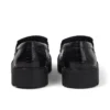 Mocasines Kori para mujer, piel de cocodrilo, negro