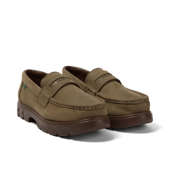 Mocasines Lennon unisex para adulto, de piel verde oscuro