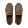 Mocasines Lennon unisex para adulto, de piel verde oscuro