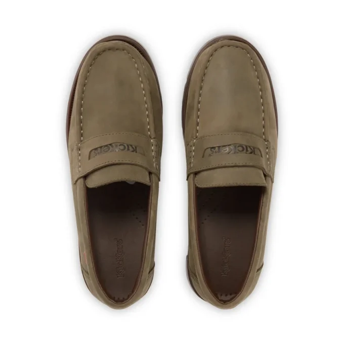 Mocasines Lennon unisex para adulto, de piel verde oscuro