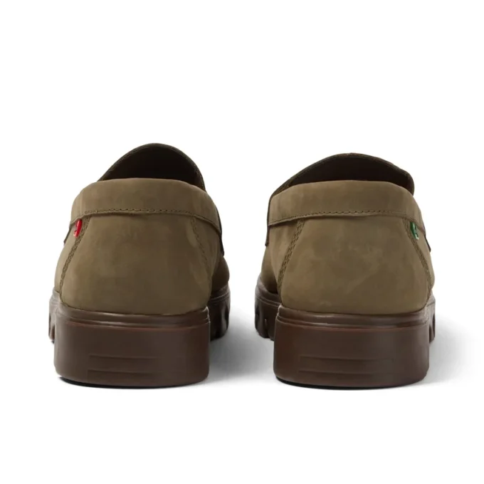 Mocasines Lennon unisex para adulto, de piel verde oscuro