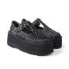 Mujer Adulto Kick T-Bar Plataforma Cuero Negro