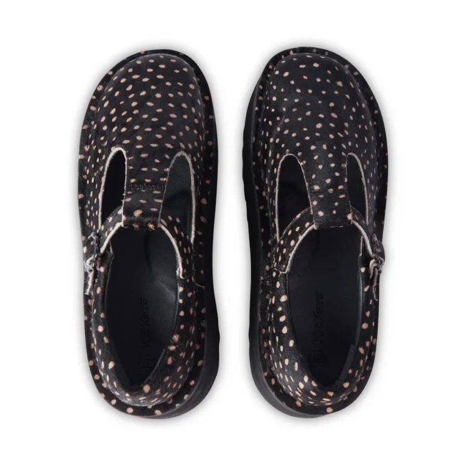 Mujer Adulto Kick T-Bar Plataforma Cuero Negro