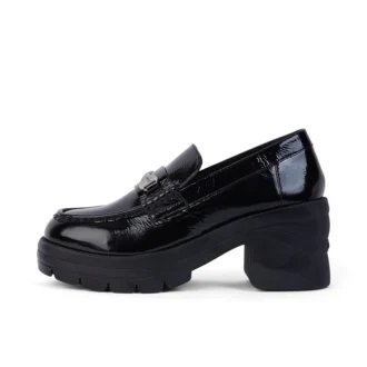 Mujer Edie Mocasín de charol Negro