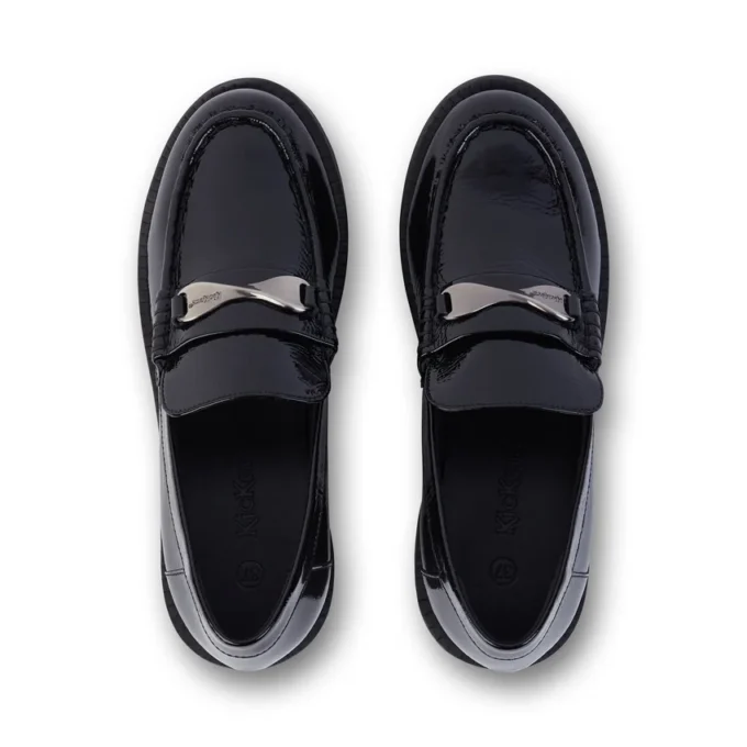 Mujer Edie Mocasín de charol Negro