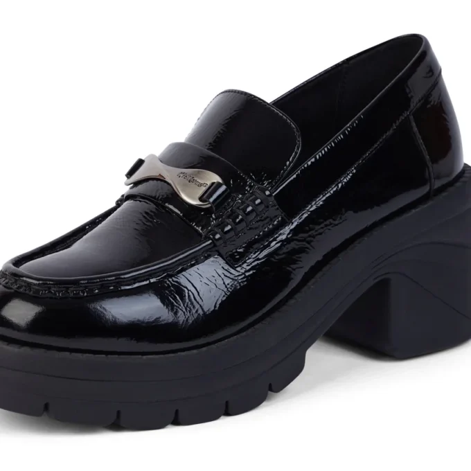 Mujer Edie Mocasín de charol Negro