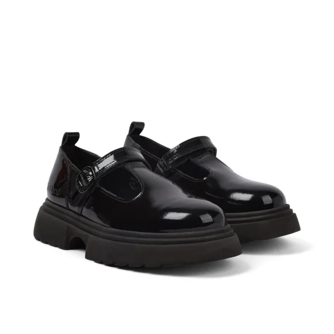 Mujer Junior Kenzi T-Bar Charol Negro