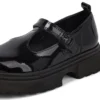 Mujer Junior Kenzi T-Bar Charol Negro