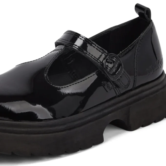 Mujer Junior Kenzi T-Bar Charol Negro