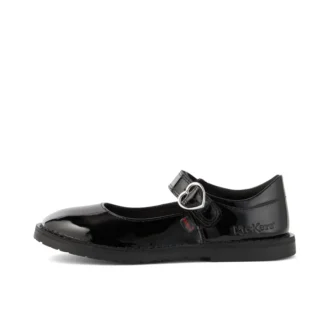 Niñas Adlar Heart Mj de charol negro