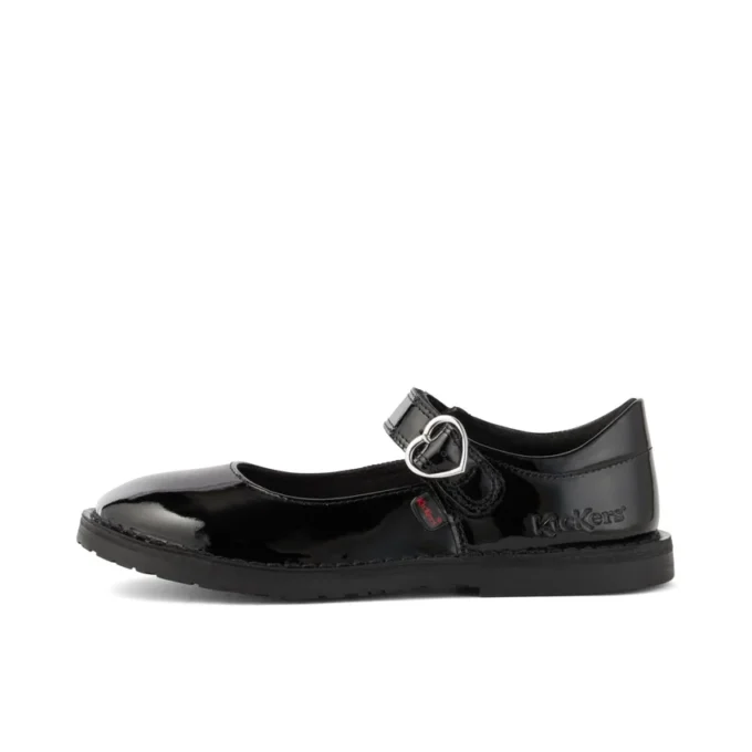 Niñas Adlar Heart Mj de charol negro