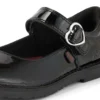 Niñas Adlar Heart Mj de charol negro