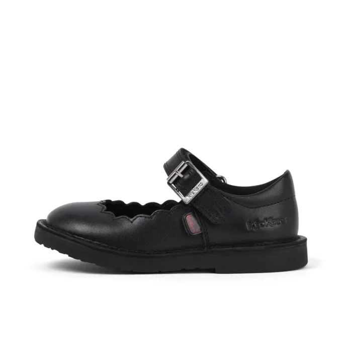 Niñas Adlar MJ Scallop de piel negra