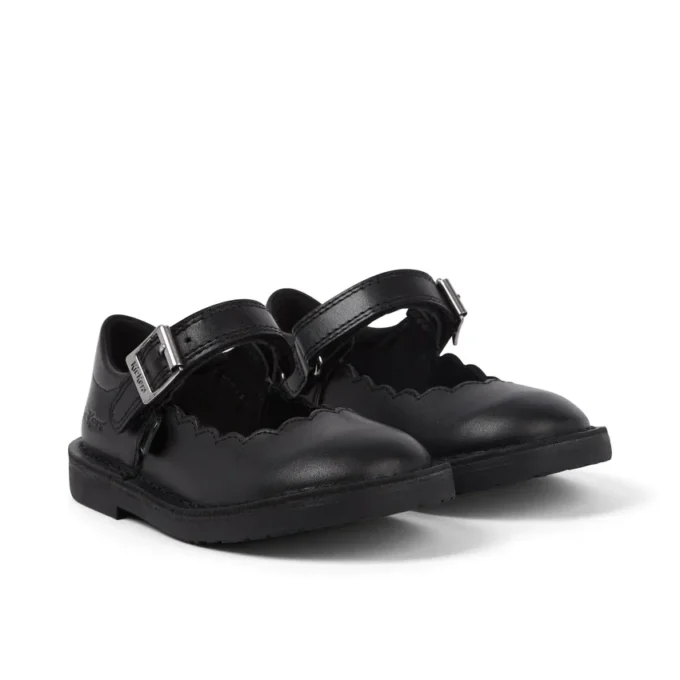 Niñas Adlar MJ Scallop de piel negra