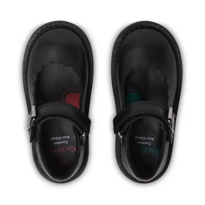 Niñas Adlar MJ Scallop de piel negra