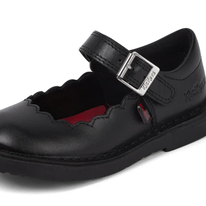 Niñas Adlar MJ Scallop de piel negra