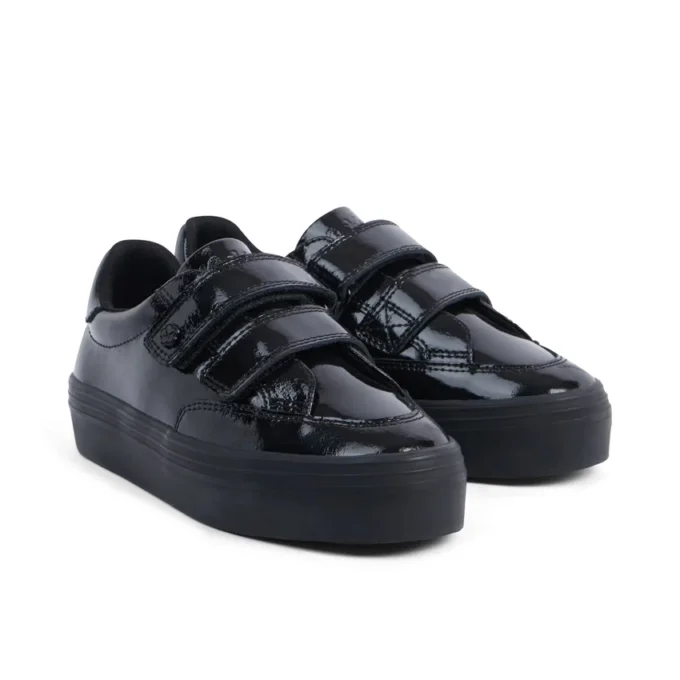 Niñas junior Tovni Stack Lo Vel de charol negro